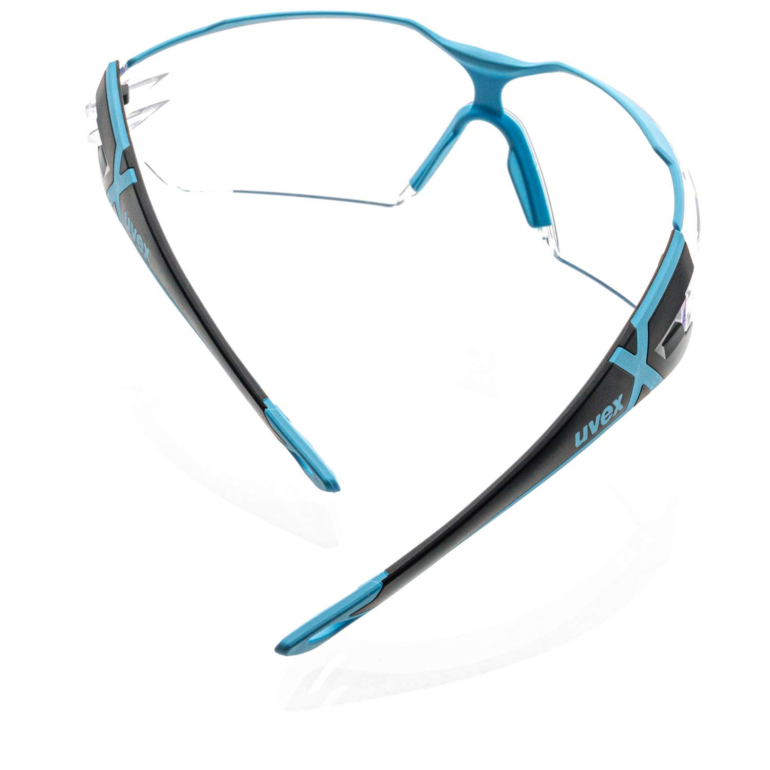 Uvex Pheos CX2 Retail Safety Glasses - Suprav Excellence - Transparent/Black/Blue - Image 2