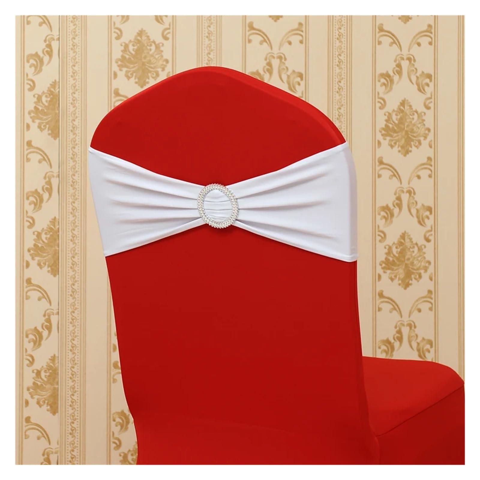 YGSGJSP Chair Sashes 10Pcs Chair Decoration, Back Bow, Strap, Gauze Ribbon for Wedding(WHITE)