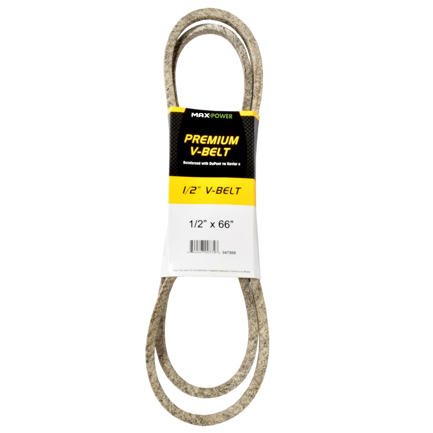 Maxpower 347509 Premium Belt Reinforced with Kevlar Fiber Cords, 1/2" x 66"