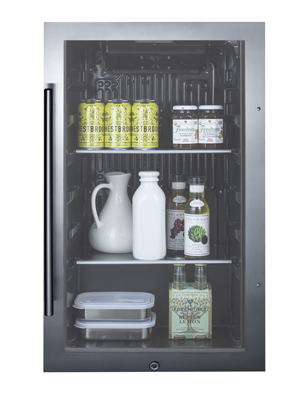 Summit 19” Beverage Center, 3.13 Cu.Ft. Capacity, Outdoor Refrigerator, Shallow Depth, Stainless Steel & Glass- Spr488boscss on Fridge.com - View 2