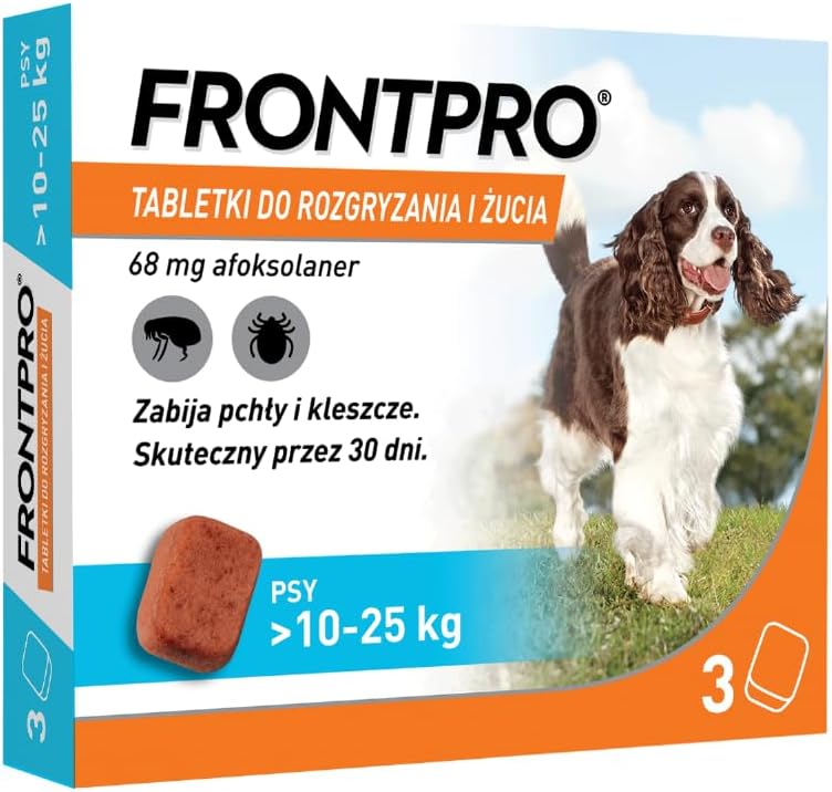 FRONTPRO Flea and tick tablets for dog (10-25 kg) - 3x 68mg, 612473