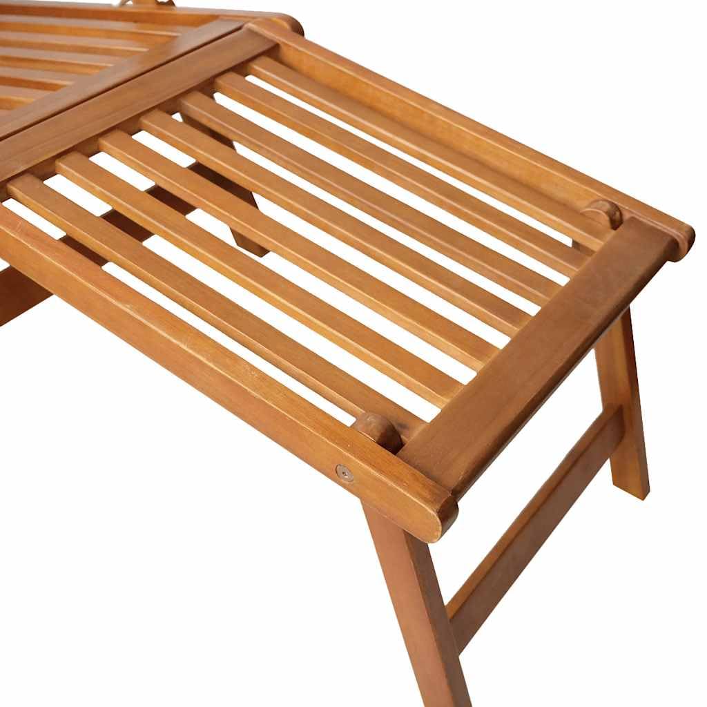 vidaXL Tumbona de jardín con reposapiés de Madera Maciza de Acacia