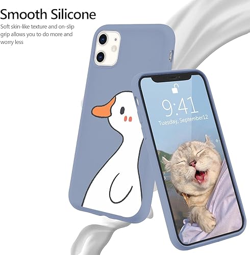 Miniatura 3 de Lindas fundas de dibujos animados para iPhone SE 2020, Kawaii Animal iPhone 8, funda de silicona líquida azul de goma de gel suave para iPhone 7