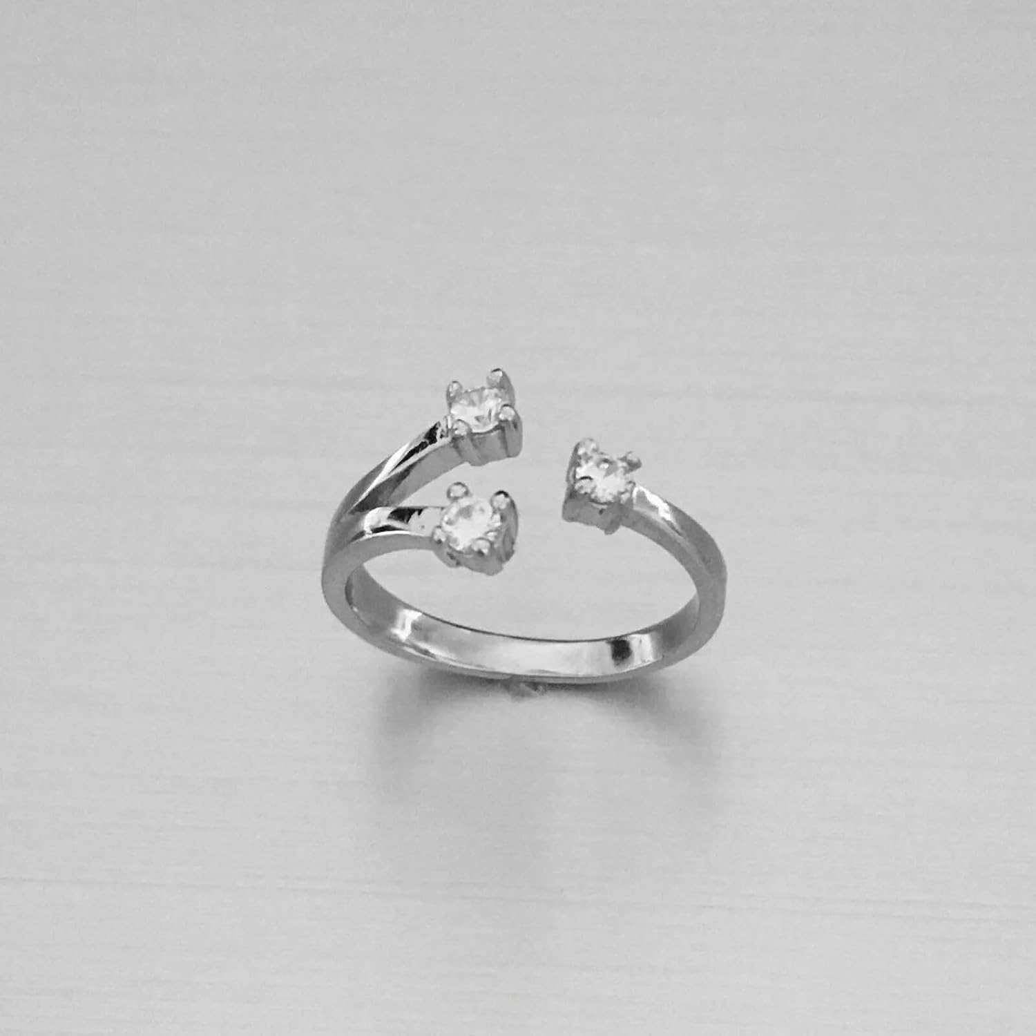 Women's Round Simulated Diamond Adjustable Toe Ring 925 White Gold Plated Silver