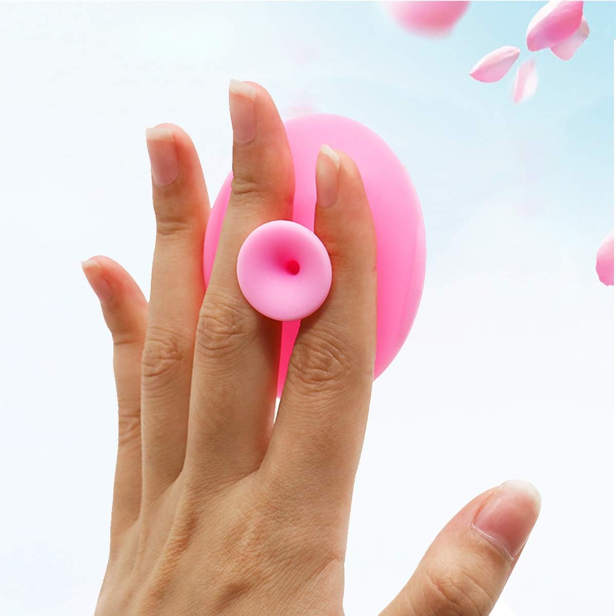 HieerBus Soft Silicone Face Scrubber,Facial Cleansing Brush,Facial Exfoliation Scrub for Massage Pore Cleansing Blackhead Removing Deep Scrubbing for All Kinds of Skins (2ed-Pink + Purple)