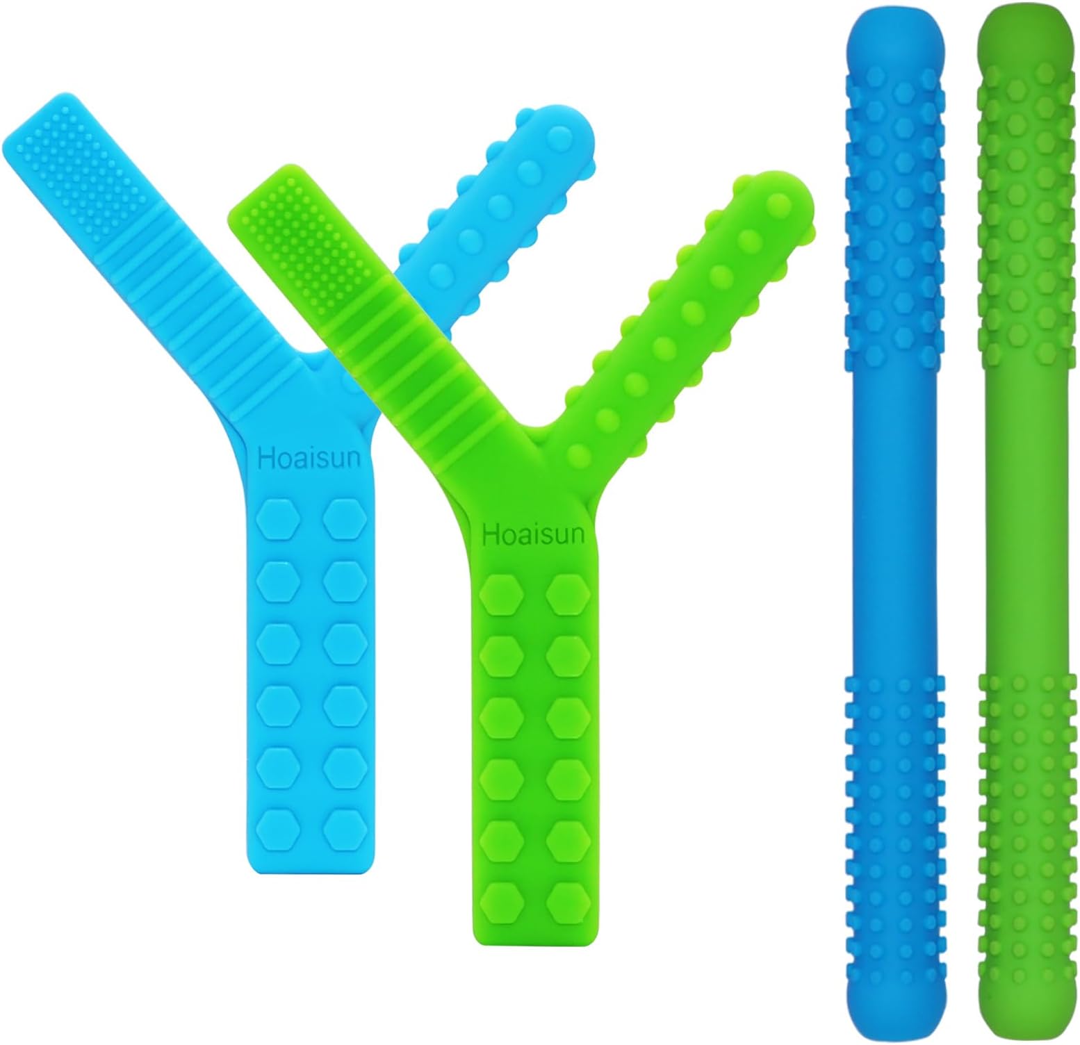 Sensory Chew Toys for Autistic Children 4 Pack, Silicone Teething Straws Toys for Autism, ADHD, SPD, Biting or Special Needs, Sensory Toys for Toddlers 1-3 Oral Motor Tools Relief Stress, Anxiety