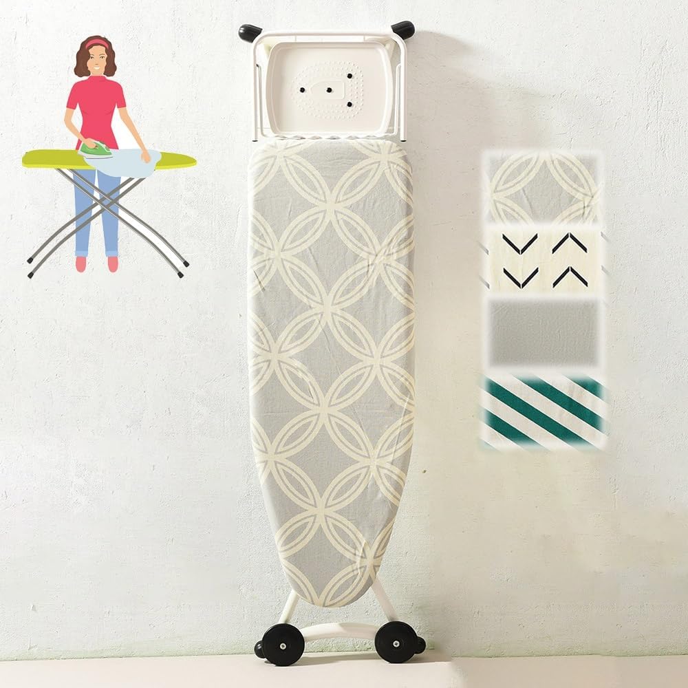 36x15inch Ironing Board Cover and Pad Drawstring Tightening Iron Board Cover for Table, Adjustable Iron Board Replacement Cover, Standard Size(Gray)