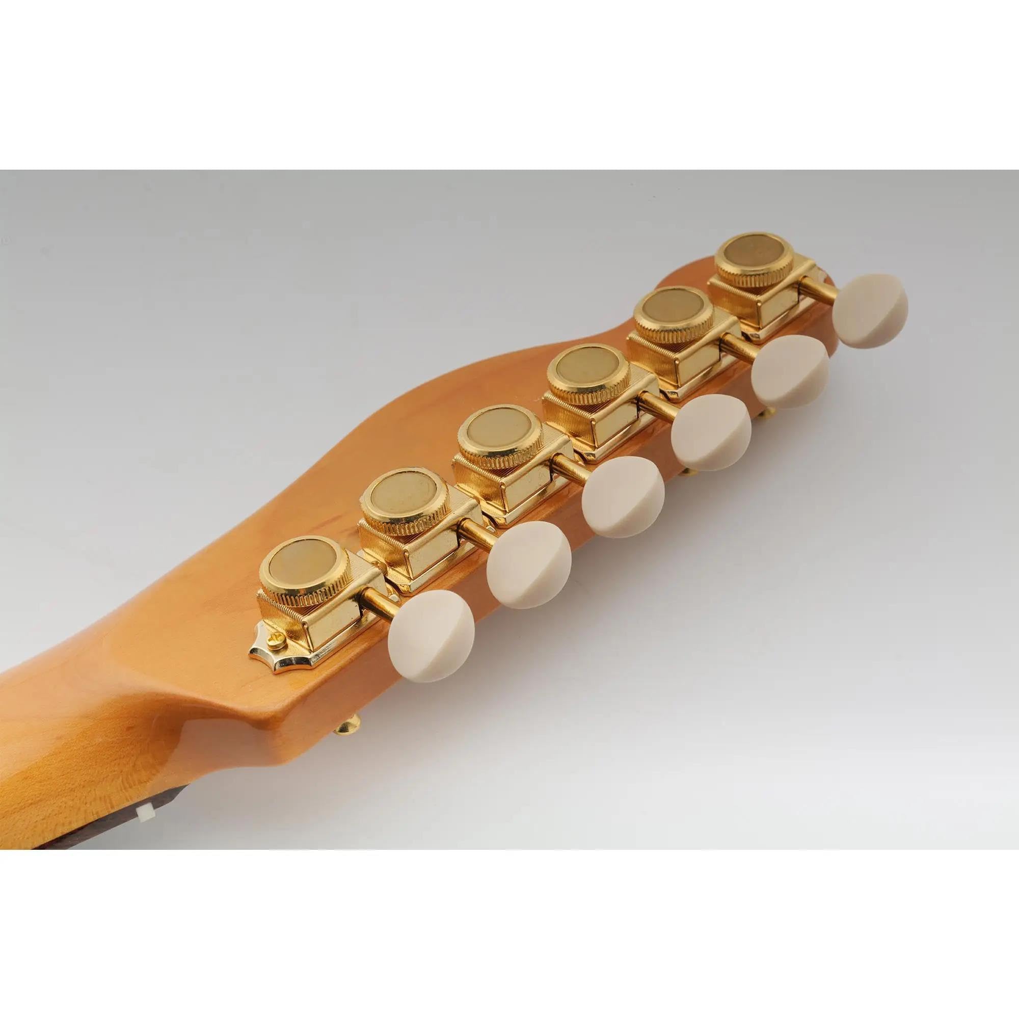 Estándar Guitarra Clavijas De Afinación Afinadores De Bloqueo Guitarra Con Botón Ovalado Vintage Clavijas Afinación Juego Cabezales Máquina 6 En Línea