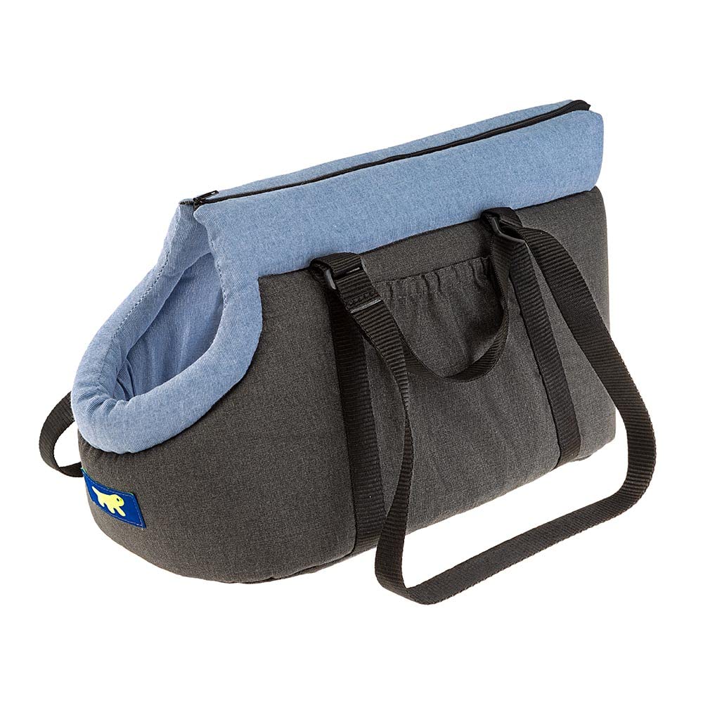Ferplast Cat Carrier BORSELLO, Dog Carrier, Pet Carrier, Adjustable Handles, Safety Strap, Washable at 30°, Max 10 Kg, 48 x 26 xh 26 cm, Blue