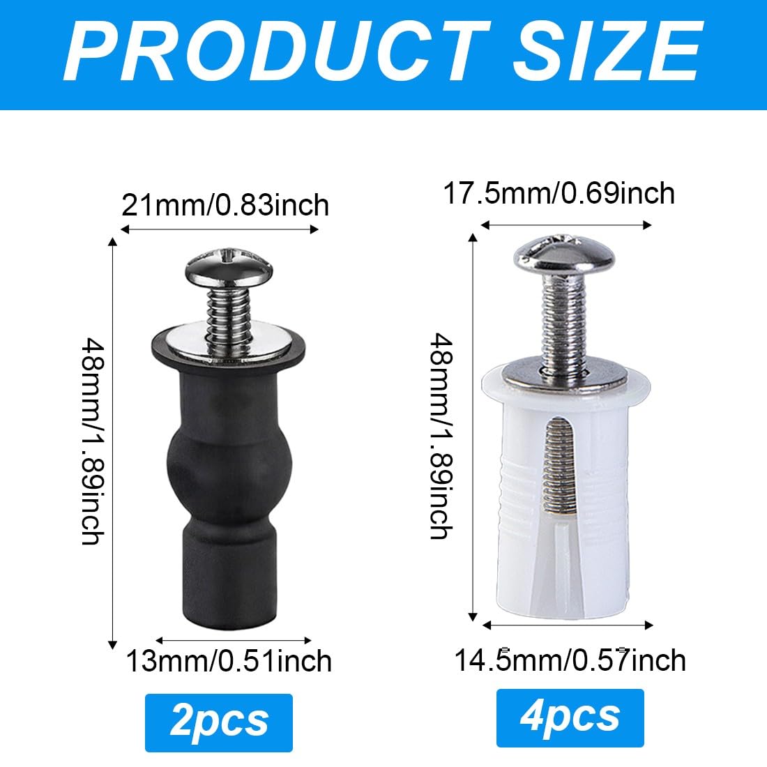Fissaggi Tavoletta WC,6 Pezzi Fissaggi WC Sedile,Accessori per Sedile,Fissaggio Vite per Sediles,Fissaggio Dado di Gomma per Fissare Tavoletta