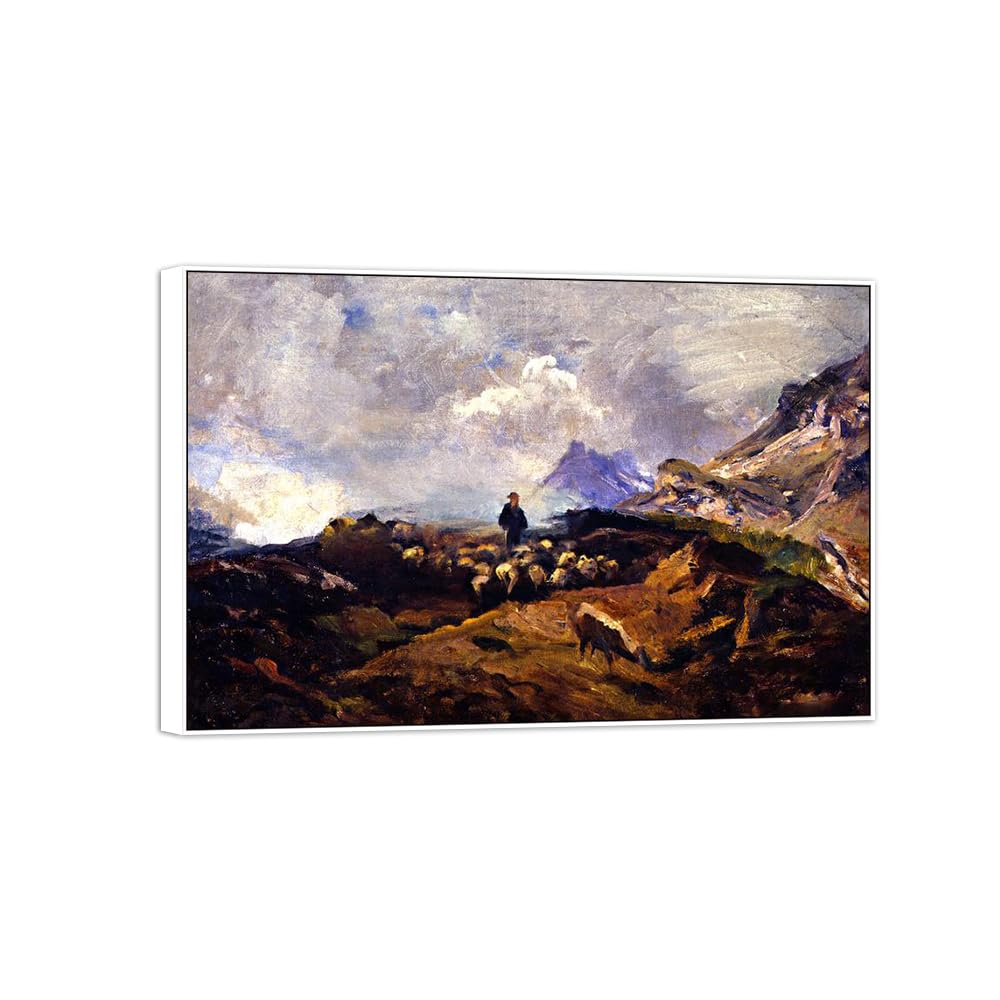 SDYSKKUG Famous Wall Art. Canvas Prints. Sheep. 90x60cm White Frame