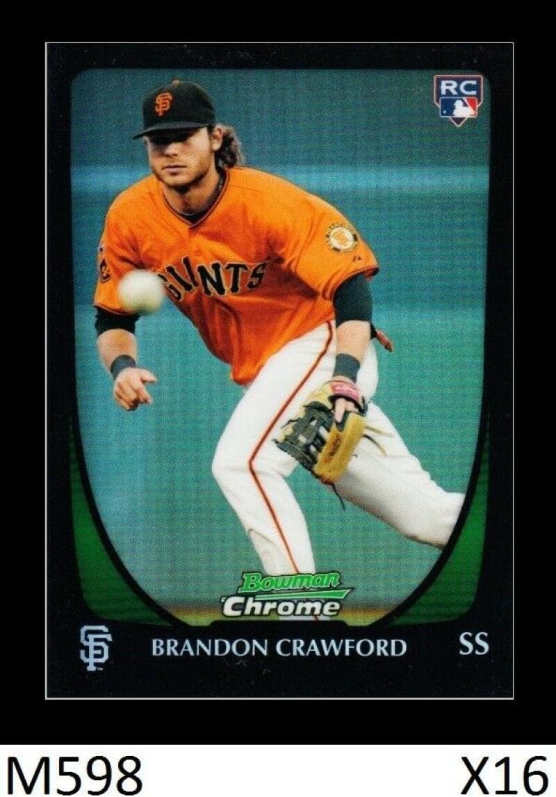 2011 Bowman Draft Chrome Refractors #25 Brandon Crawford RC - Rookie Card San Francisco Giants Baseball NM-MT