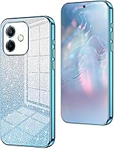 YUEQIAN Glitter Case for Oppo A5 Pro 4G / 5G, Ultra Thin Shiny Bling Sequins Shockproof Mobile Phone Case, Luxury Electroplating Women/Girls TPU Bumper Protective Case, Blue