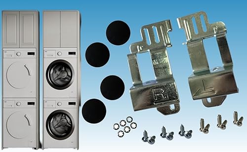 Miniatura 2 de Kit de apilamiento combinado de lavadora y secadora de carga frontal de 24 pulgadas de ancho, adecuado para Samsung 24 pulgadas Stacking Kit SK-DH