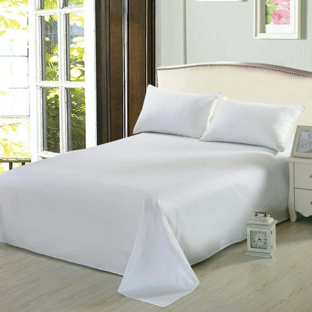 Drap coton anti-transpiration grand lit double uni souple 245x270cm