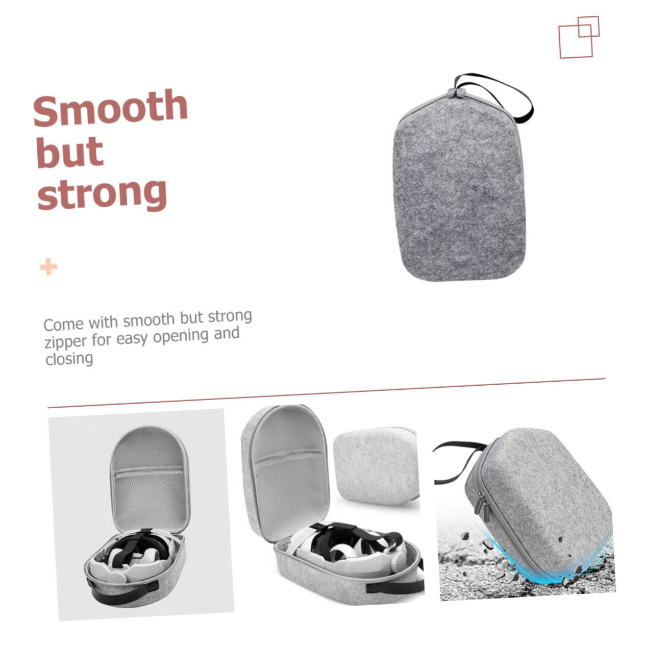 Uonlytech Bolsa de Almacenamiento de Eva para Gafas VR y Mandos, Portátil y Resistente a Golpes, Compatible con Casco VR Modelo 2, Diseño Compacto para Viaje, Color Negro, Tamaño Mediano
