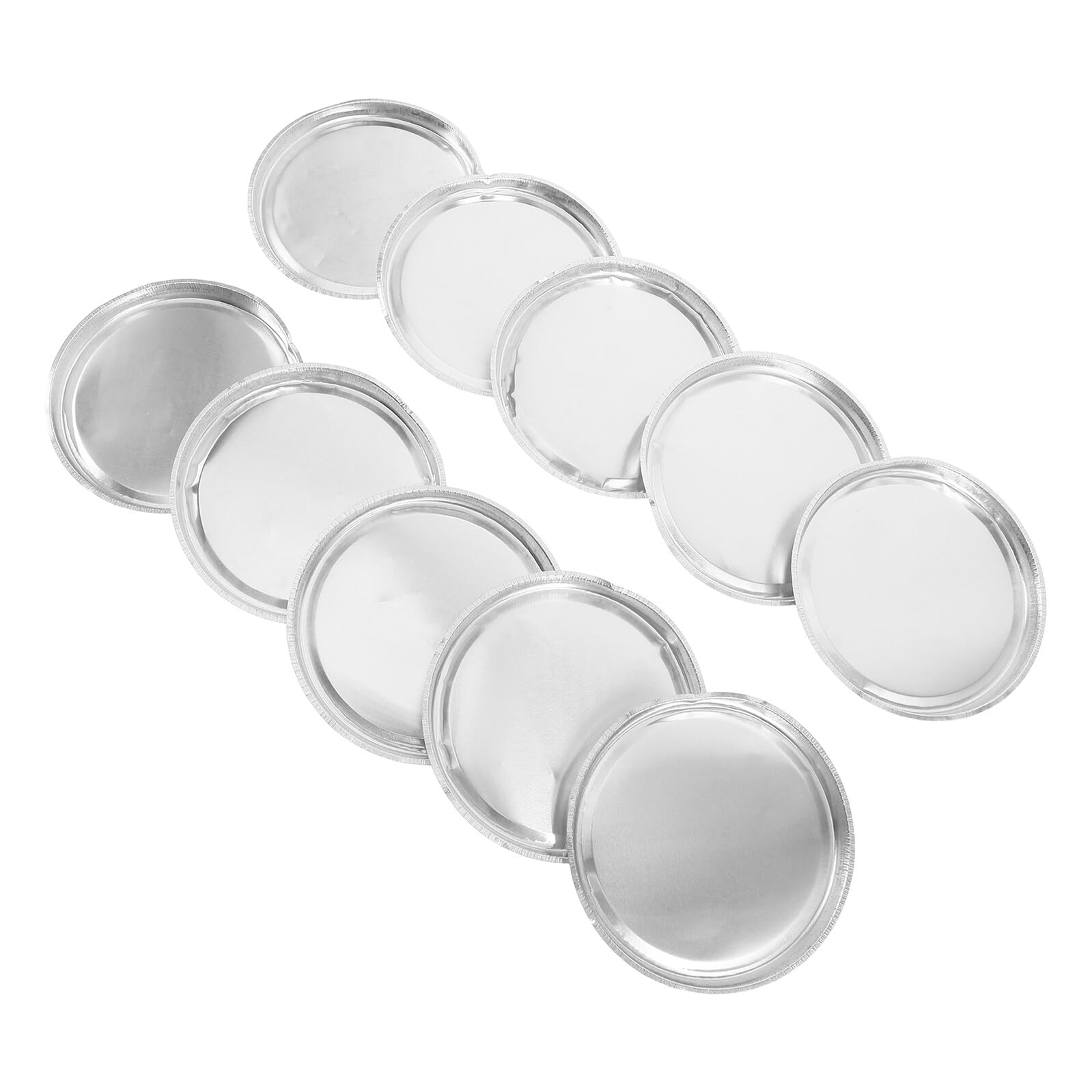 SOLUSTRE 10 Stück Silberne Aluminium Waagschalen für Chemische Labore mit Sicherer Handhabung und Minimierter Probenanhaftung für Lebensmitteltests