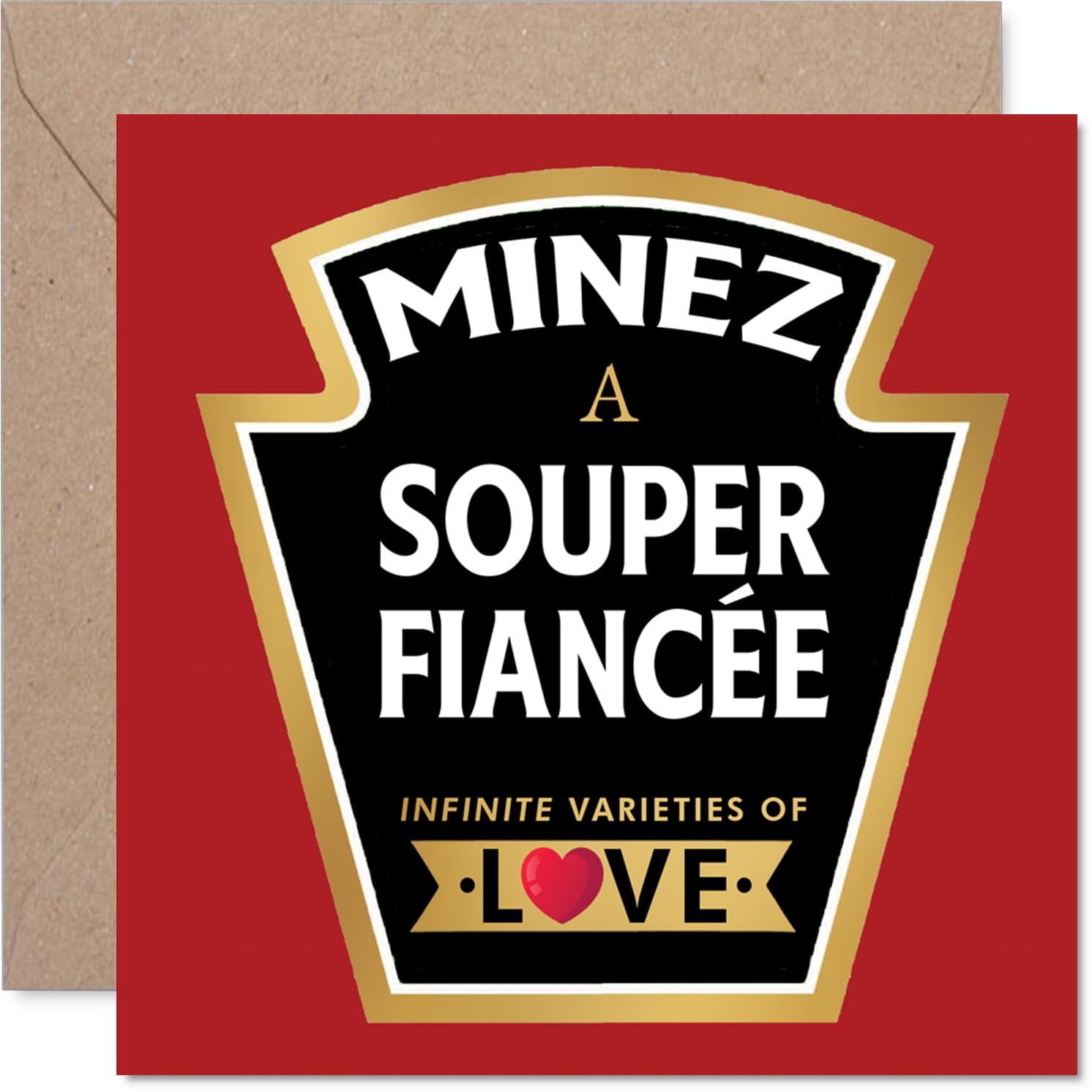Fiancee Birthday Card - Souper - Happy Birthday Card for Fiancee from Fiance Partner, 145mm Product Label Design Bday Greeting Cards