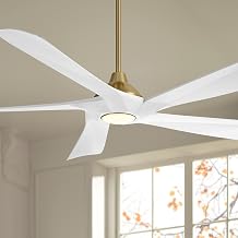 Possini Euro Design 60" Possini Euro Eloquent Brass White LED Ceiling Fan w/ 36" Rod