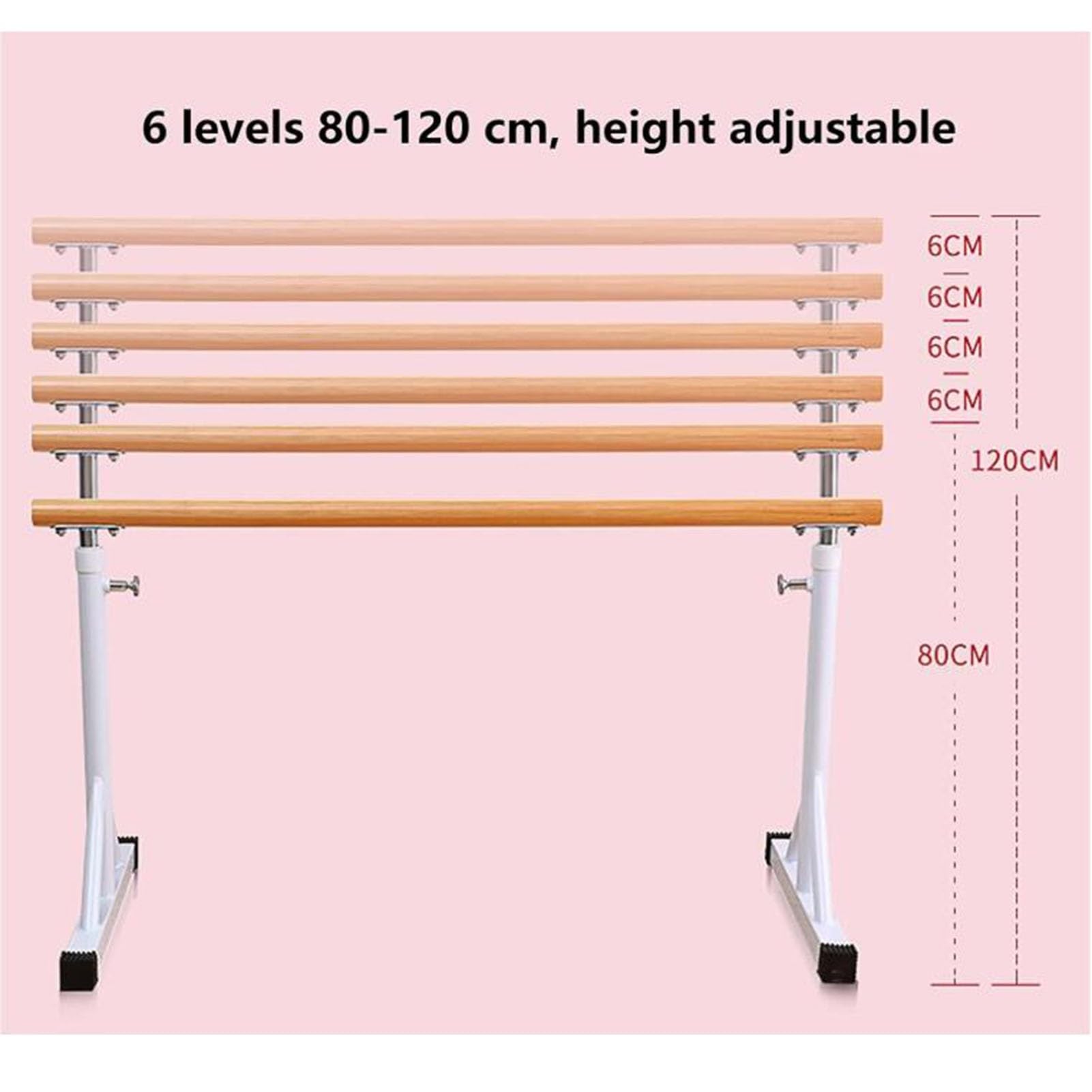 Sbarra da ballo portatile regolabile in altezza 80-120 cm – Attrezzatura mobile da studio di danza per palestra e fitness a casa, perfetta per allenamenti di danza classica e riscaldamento