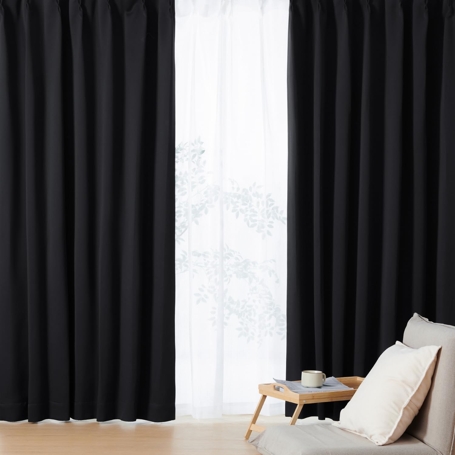 Amazon｜クモリ(Kumori) カーテン 4枚セット 遮光度99.99% 1級 遮光