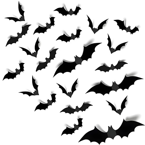 60PCS Halloween Bats Decorations, Wall Decor Halloween Party Indoor Outdoor