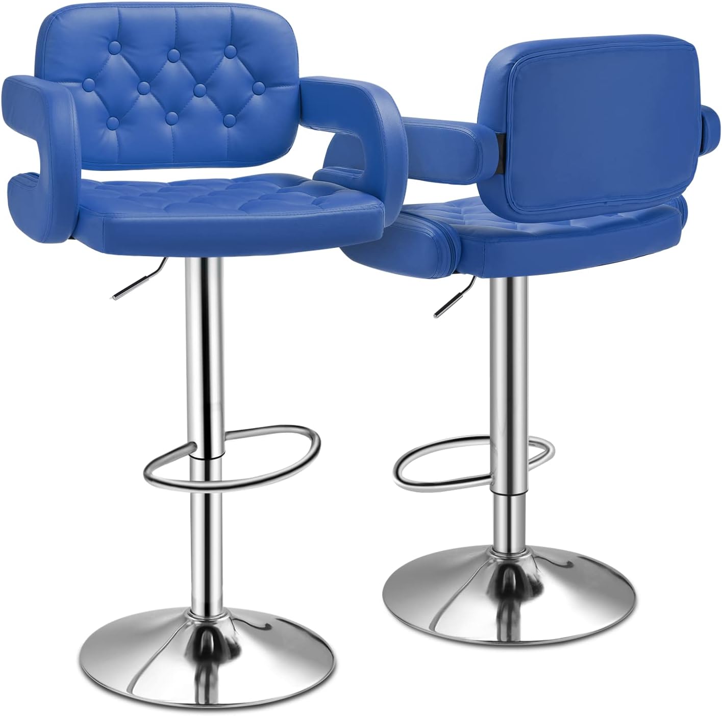 Magshion Square Bar Stool Set of 2 PU Leather Counter Heigh