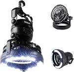 Odoland portatif LED Camping Lantern avec ventilateur de plafond - Trousse de survie en cas d'urgence lors d'ouragans