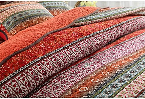 Best Striped Classical Cotton 2-Piece Patchwork Bedspread Quilt Sets Twin #TOP6