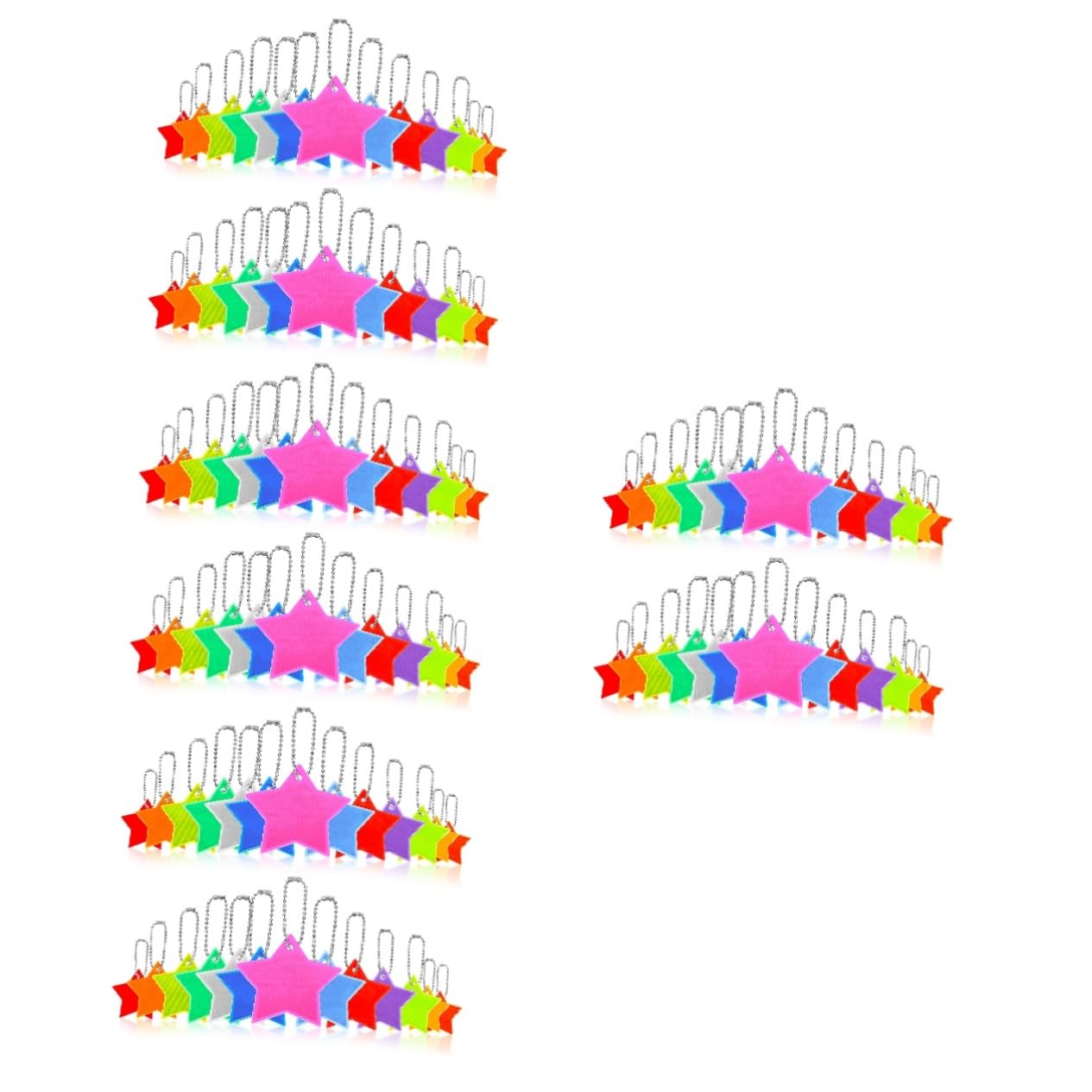BESPORTBLE Portachiavi Ciondoli Riflettenti Equipaggiamento Riflettente Riflettori a Forma di Stella Medaglione della Collana Accessori Tag Luminosi Fascino Reticolo Riflettente in PVC