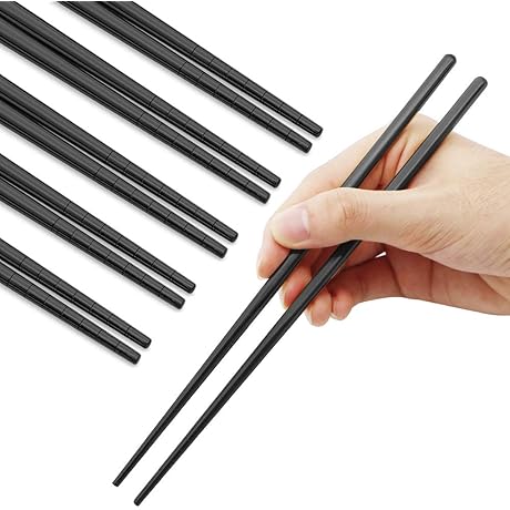 Elegant Ebony Hair Chopsticks: 5 Pairs of Sleek and Sustainable Metal Hair Accessories