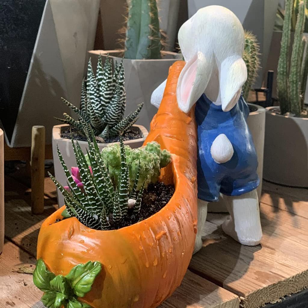 Decorazione della Statua Simulazione creativa coniglio fiore vaso decorazione ornamenti resin artigianato giardino paesaggistico decorazione piante succulente in vaso per balcone terrazzato ornamento