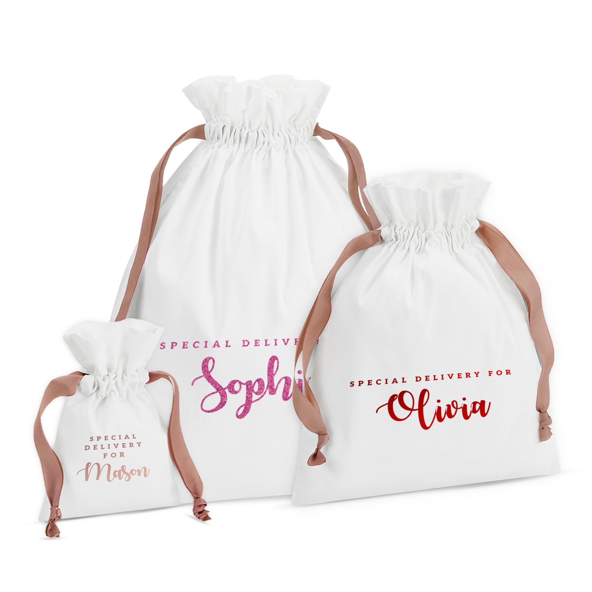 Print Maniacs Personalised Christmas Stocking Gifts for Men, Personalised Santa Sacks with Stockings, Customised Santa Sacks with Names, Custom Cotton Stocking Santa Sacks, for Dad, Baby, Kid, Family