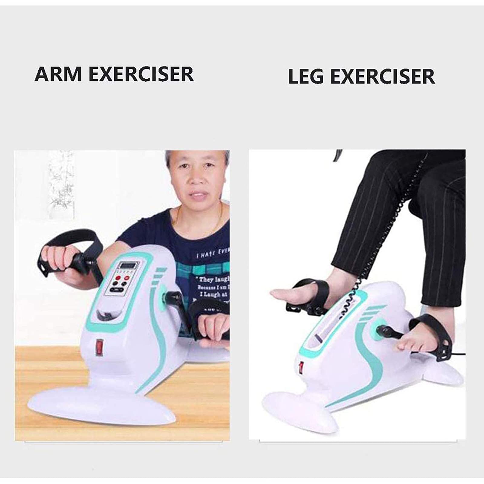 Allenatore di Pedali per Bici da Riabilitazione elettrica per Bicicletta assistita Mini Ciclismo con equipaggiamento Protettivo Cyclette per Fitness per Mano, Braccio, Gamba, Ginocchio