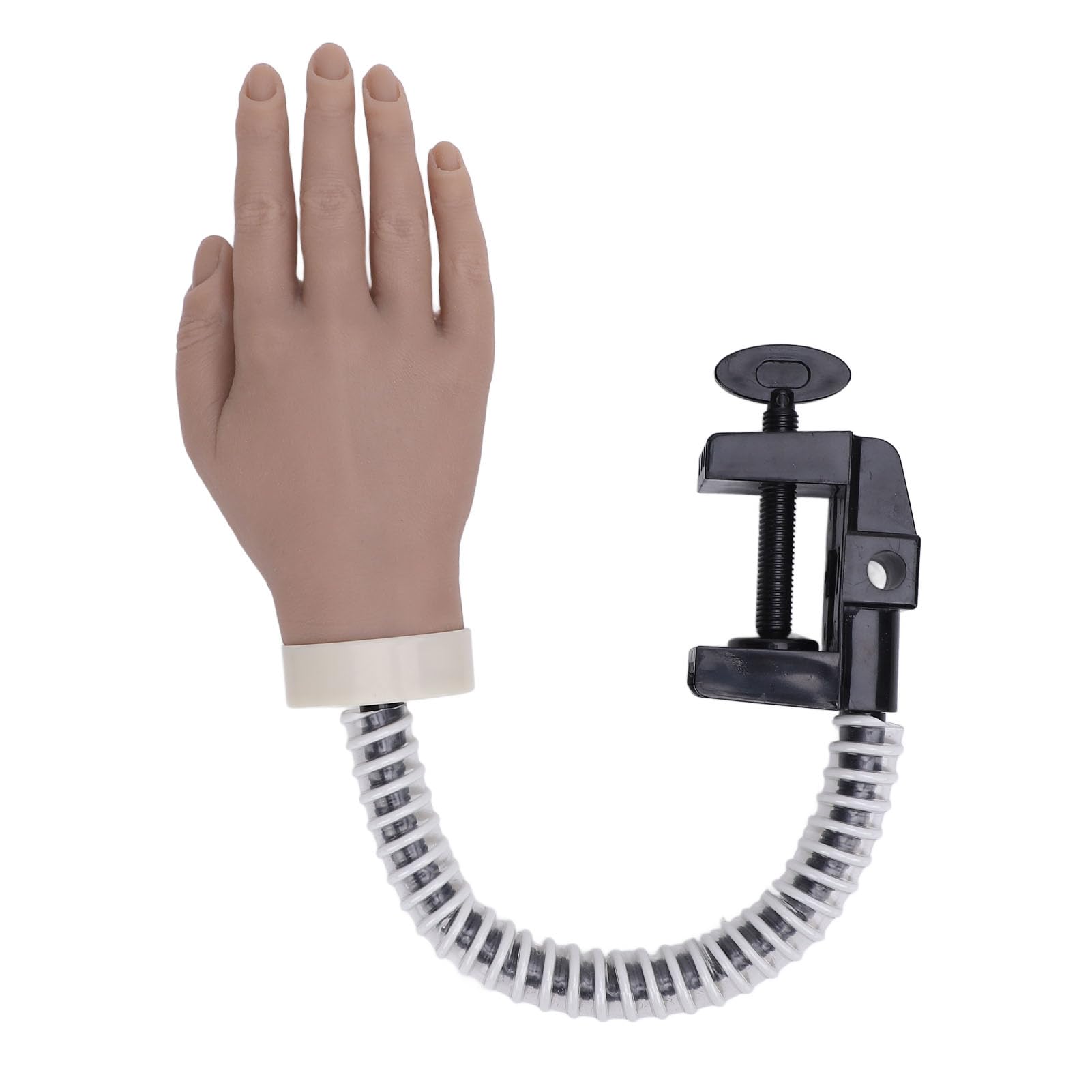 Generic Silikon-Nagel-Übungs-Trainingshand, Flexibel Beweglich für Anfänger, Maniküre-Übungen mit Klemmbasis, 1 Box Nagelspitzen
