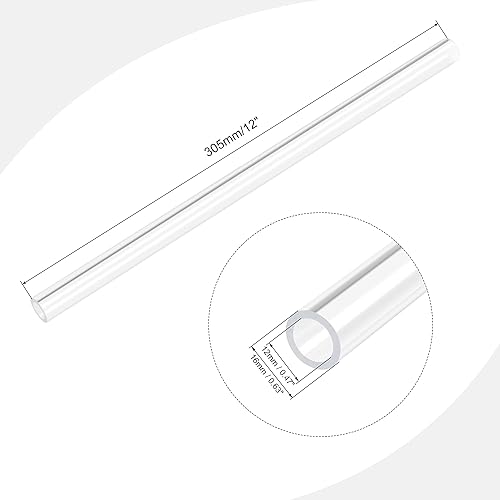 Miniatura 2 de MECCANIXITY Tubo de acrílico rígido redondo transparente 0.472 in (12") ID 0.630 in (58") OD 305mm (12") para lámparas y linternas, sistema de