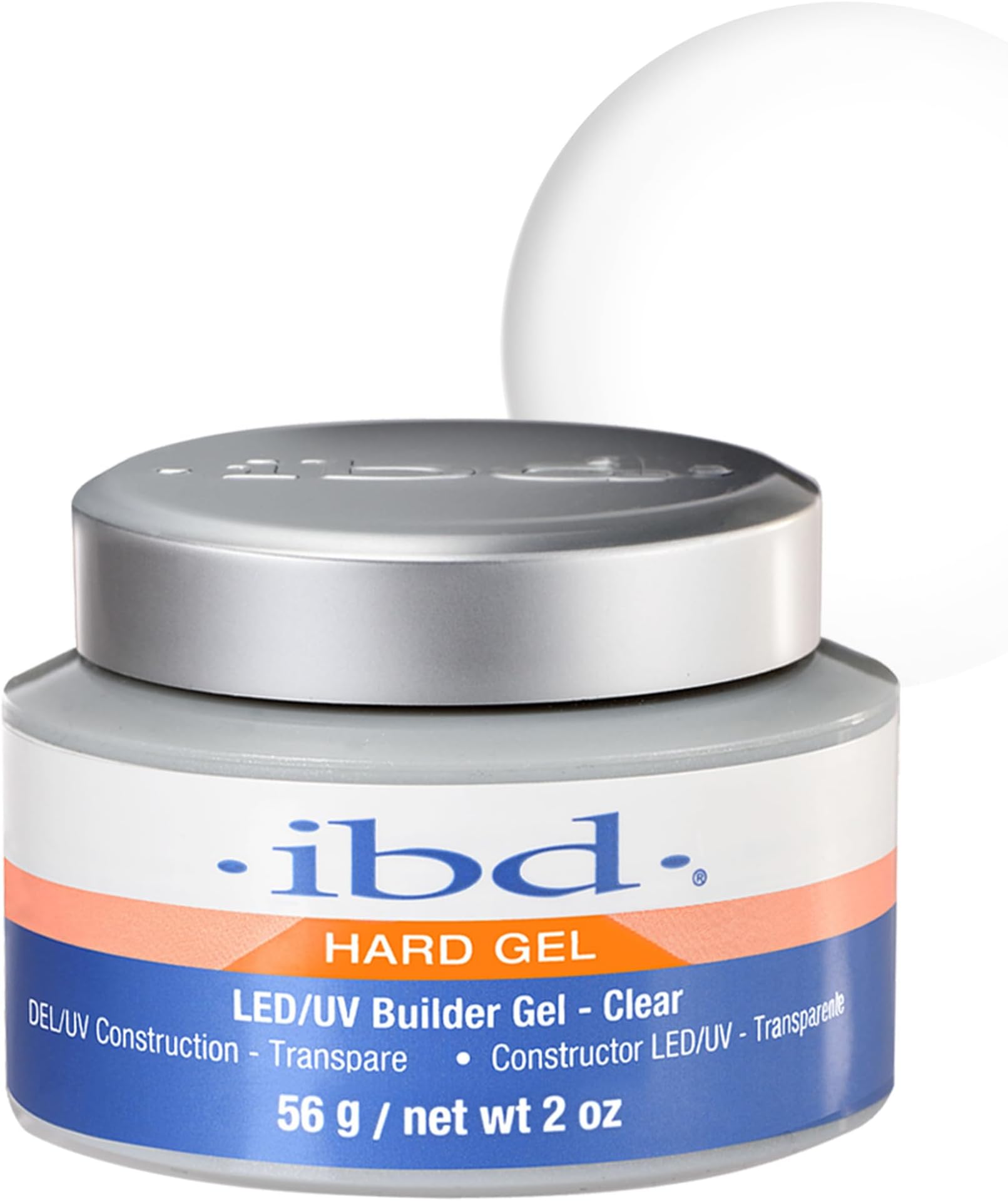 IBD Hard Gel - LED/UV Builder Gel Clear, 1 pack (1 x 56 g) - MADE IN USA - Nail building at home - without appointments and noisy nail salons