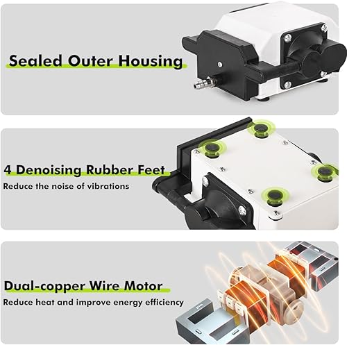 Air Pump for Aquariums and Hydroponic Systems with Air Flow Control Lever Valve, Adjustable Airflow Fish Tank 475GPH Air Pump 20W 30L/min (475GPH, 20W)(20W Kit)