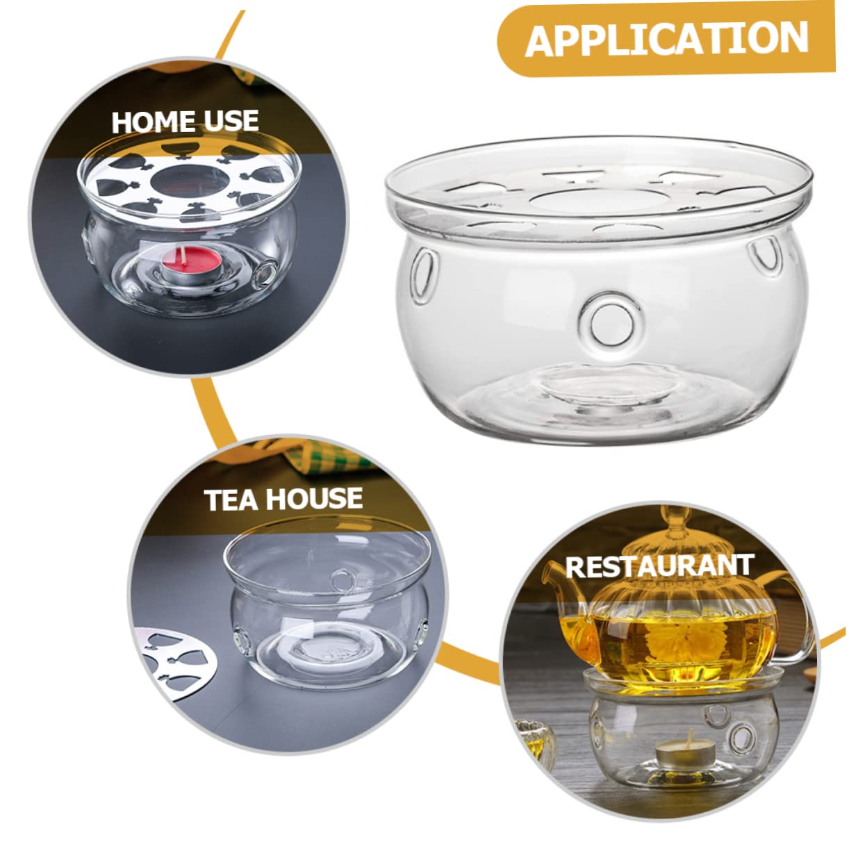 Amosfun 3 Pz scalda tè scalda caffettiera strumento di riscaldamento del tè Candelieri arredamento scaldavivande base scalda teiera scaldacandele in Alto borosilicato