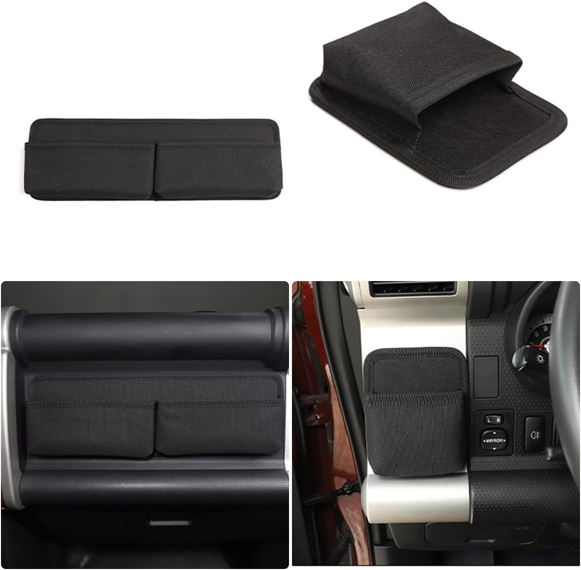 For Toyota FJ Cruiser 2007-2021 car center console side outlet storage bag trunk storage box (Main driver + co-pilot storage bag)