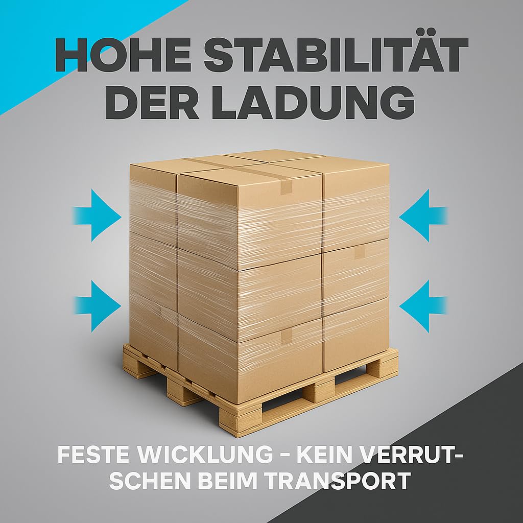 GiDeli Stretchfolie Transparent Strechfolienrolle - 10x Wickelfolie - Handstretchfolie 450m / 50cm Verpackungsmaterial - Verpackungsfolie auf Rollen - Folie Für Möbel - Folien Für Umzug - Umzugsfolie