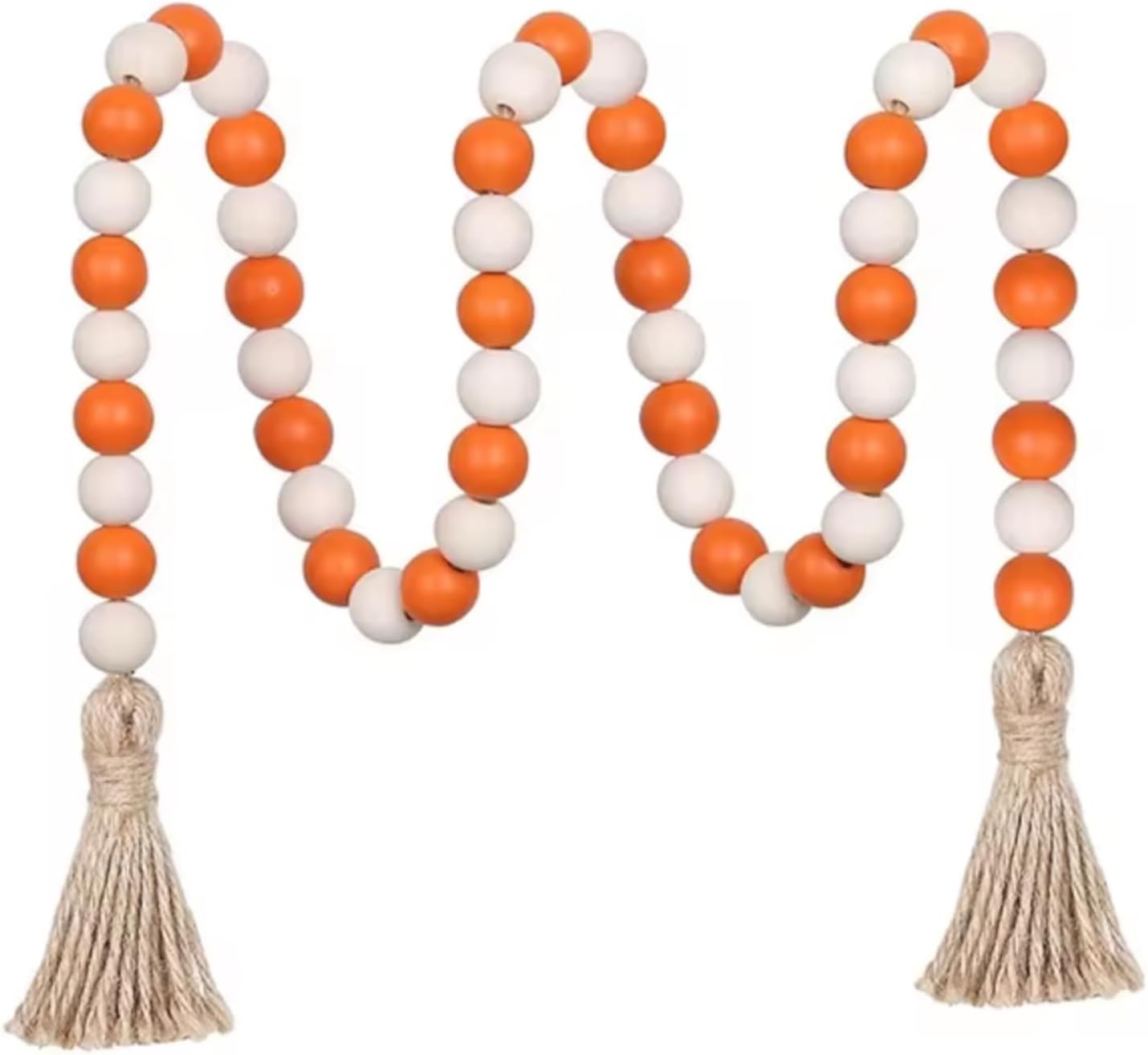 Wood Bead Boho Tassels Tiered Tray Home Decor - 2 Piece Set (Purple & White Boho Tassels)