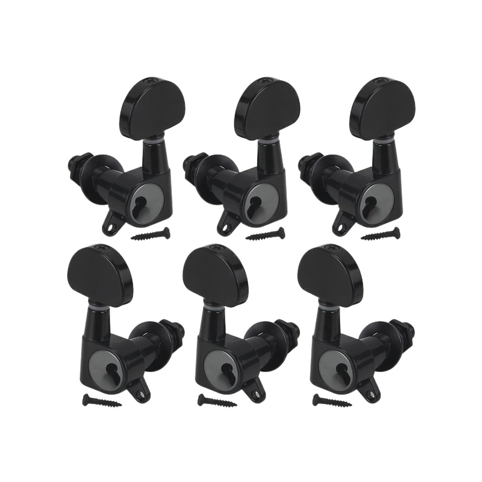 Clavijas de guitarra selladas 3L3R, afinadores, clavijas de afinación, llaves, cromado/negro, 6 uds.(Black Set)