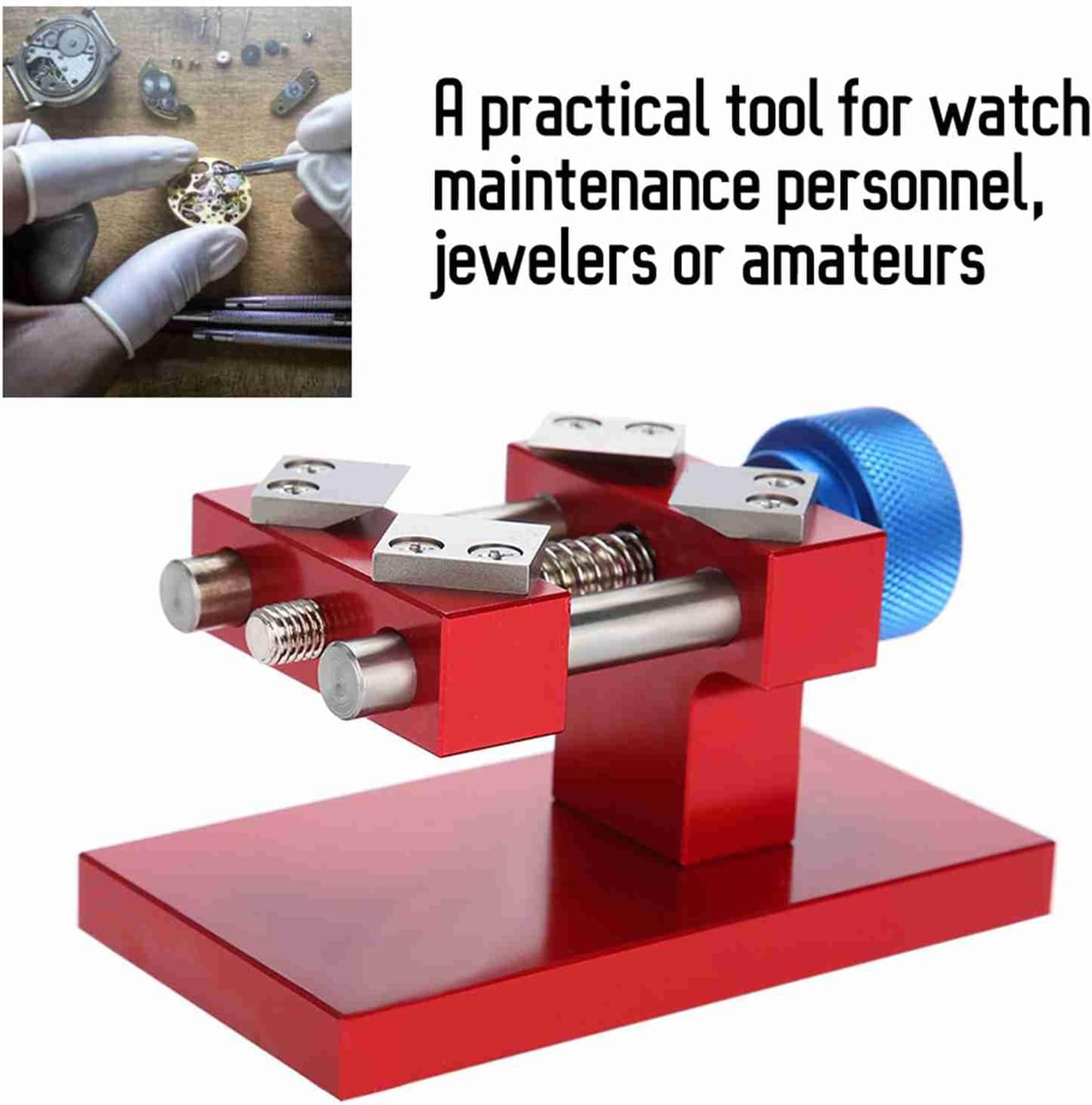 Watch Bezel Opener Removal Professional Watches Repair Tool Workbench Back Case Remover for Watchmaker Watch Repairing (Red)