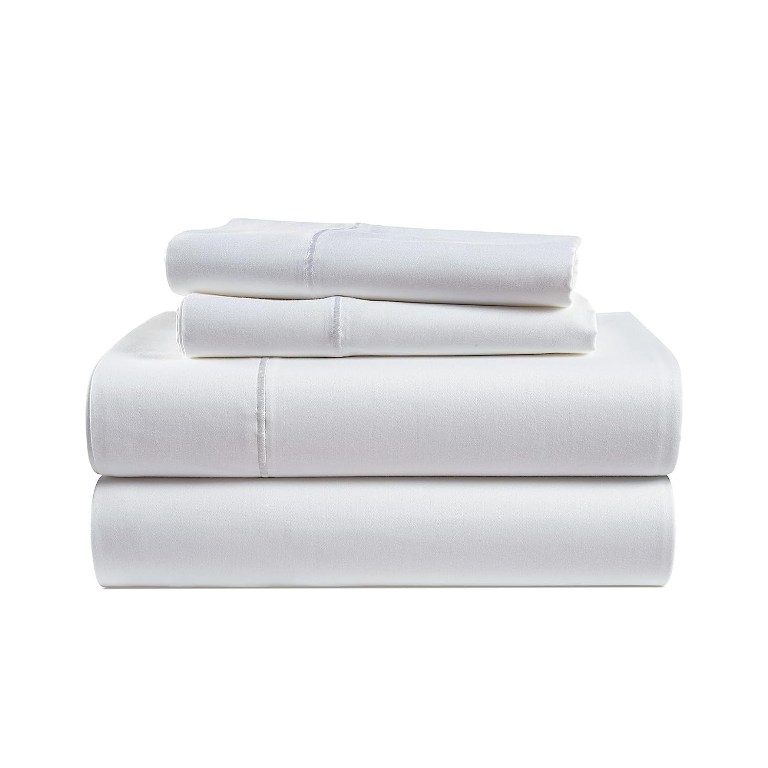 Pashmina 3 Piece Bedding Top Sheet Sets -1 Fitted Sheet - 2 Pillowcases- 800 Tc - Deep Pocket Up to 12 Inch Mattress - Long Staple Egyptian Cotton - Extra Soft Cooling Bed Sheets (Emperor- White)