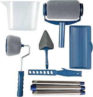 7 teiliges Malerset Farbroller Set mit Teleskopstange & Zubehör für Wand und Decke