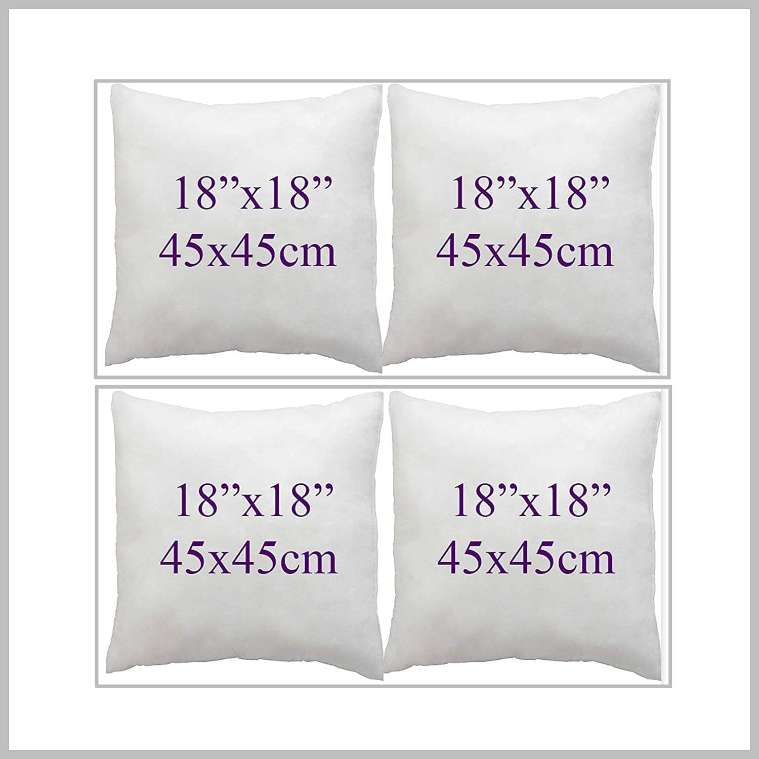 ARLINENS Duck Feather & Down Cushion Pads inner insert 18x18 (Pack of 4)