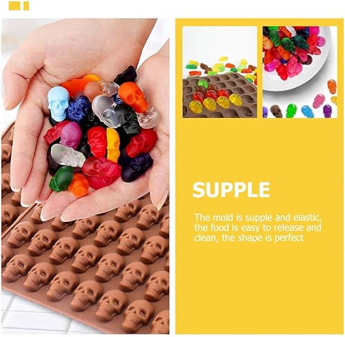 Miniatura 6 de 1 juego de molde de calavera de Halloween para galletas de calavera de Halloween, bandejas de silicona de gomitas de silicona para caramelos