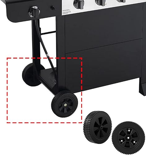 Miniatura 6 de 463344015 G437-0037-W1 Ruedas de 7 pulgadas Piezas de repuesto para ruedas de parrilla Charbroil 463436215 463370516 463341918 Ruedas de plástico