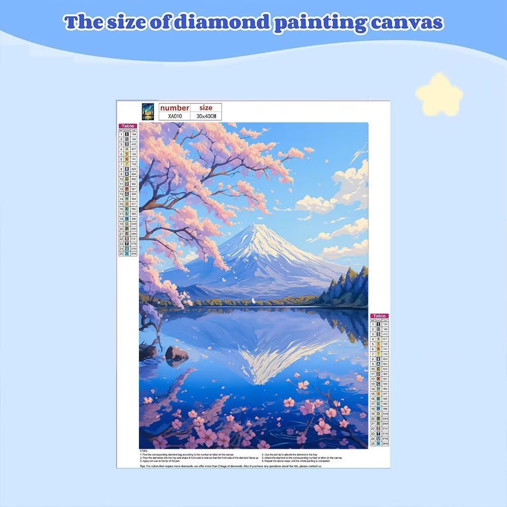 Zestawy do samodzielnego wykonania diamentowej sztuki dla dorosłych, Sakura Mount Fuji 5D pełne wiercenie kwadratowy diamentowy obraz sztuka klejnotów, mozaika, haft prezent do domu, dekoracja ścienna